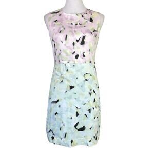 Milly New York Eloise Pastel Purple Blue Watercolor Sleeveless Mini Shift Dress